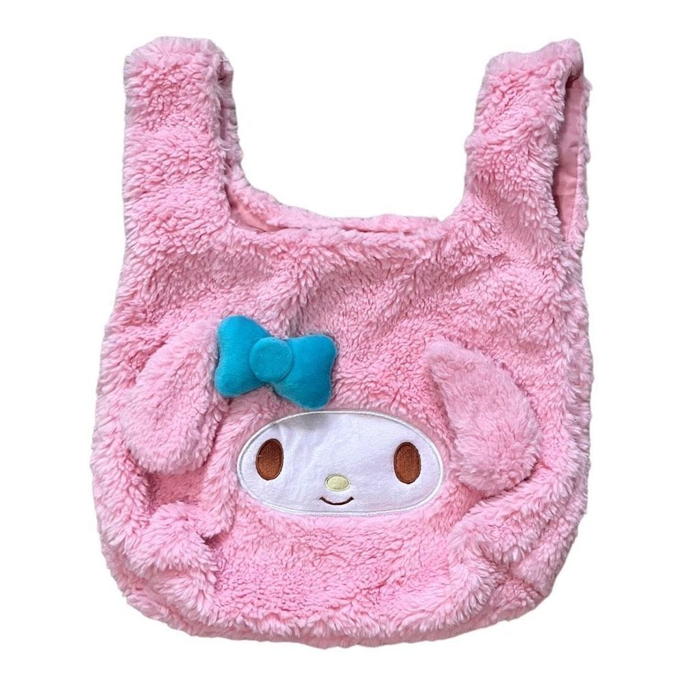 New My Melody Fluffy Pink Small Tote Handbag Sanrio Hello Kitty Cute Anime Purse